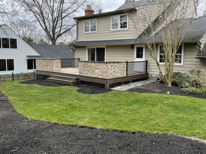 Deck with Stone Planters